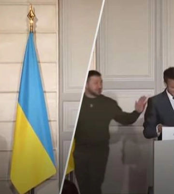 Думаю, это наше знамя, – Зеленский пошутил, когда Шольц встал на его место перед брифингом Думаю, это наше знамя, – Зеленский пошутил, когда Шольц встал на его место перед брифингом