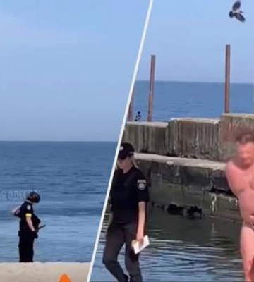 В Одессе полиция гоняется за отдыхающими в море: забавное видео