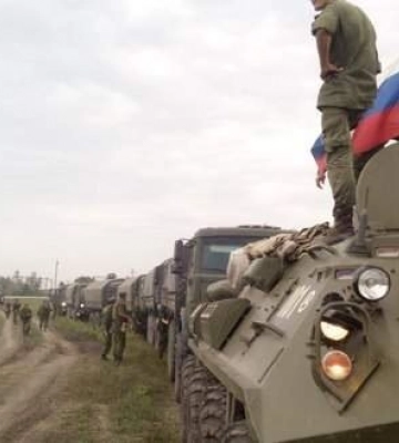 Через Мелитополь на Херсон идет огромная колонна российской военной техники
