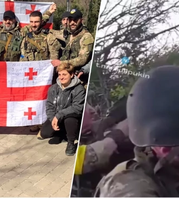 Грузинские добровольцы показали первое видео жестокого боя с оккупантами