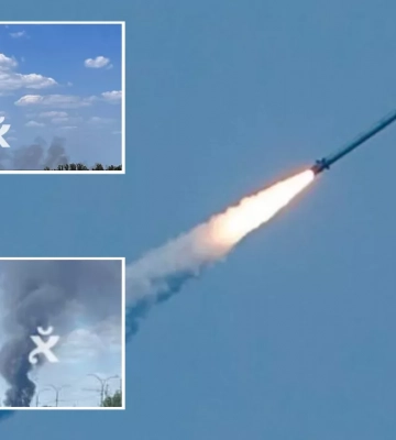РФ ударила по Харькову ракетой – в небе густой столб дыма (фото, видео)