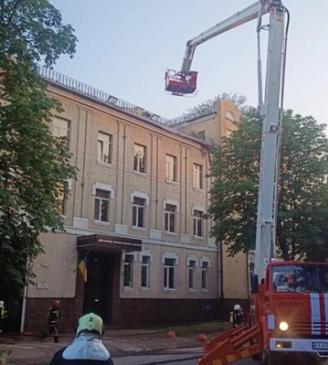 В Киеве горело здание таможенной службы