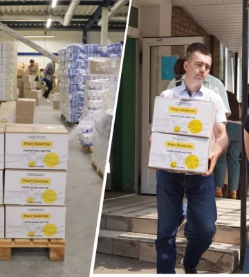 За время полномасштабной войны Фонд Рината Ахметова передал в Киев более 60 тысяч продуктовых наборов