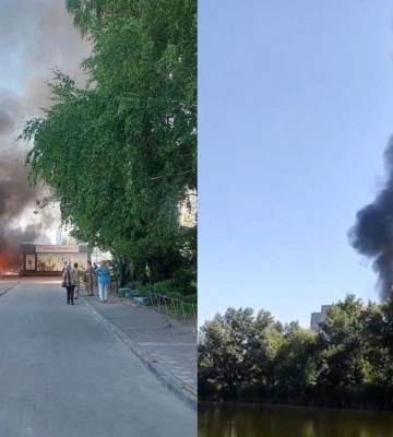 В Днепре на Шолохова сгорела шашлычная: видео