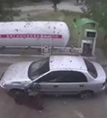 Появилось видео &quot;прилета&quot; по АЗС в Николаеве