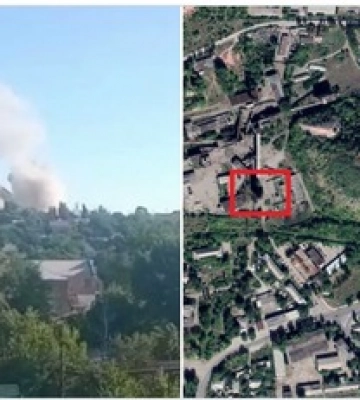 В окупованому Перевальську горить військова частина рашистів: відео