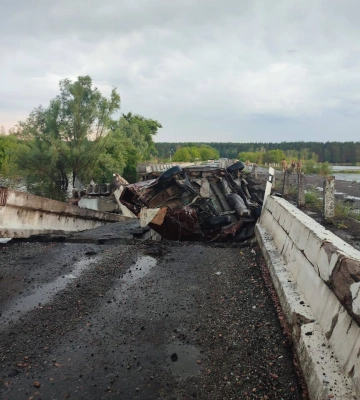 Опубліковано схему об&#039;їзду зруйнованого вибухом мосту у Демидові під Києвом