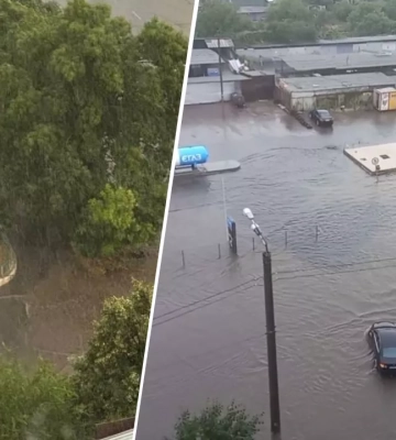 В Одессе улицы превратились в реки, жуткий гром напоминает взрывы (видео)