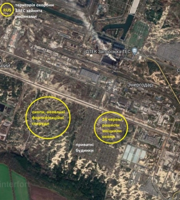 Росіяни окопуються поблизу Запорізької АЕС