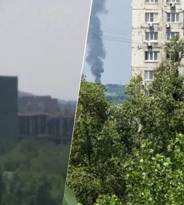В Донецке прогремели мощные взрывы, черный дым до небес (видео)