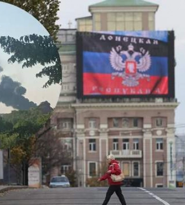 В оккупированном Донецке горит нефтебаза