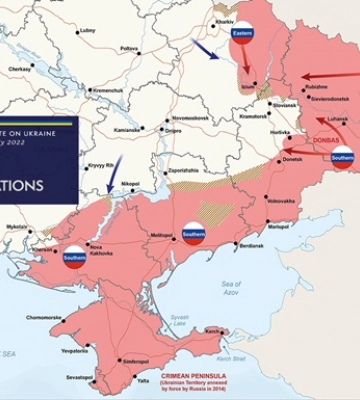 Розвідка Британії опублікувала актуальну карту бойових дій в Україні