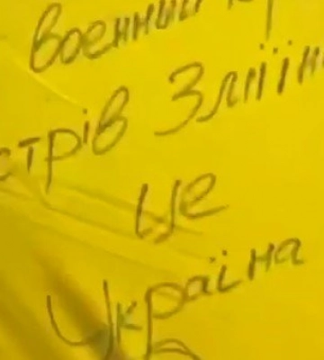 Как устанавливали флаг Украина на Змеином: в сети появилось новое видео