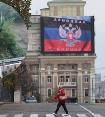 &quot;Російський лад&quot;: у Донецьку люди під дощем миють посуд