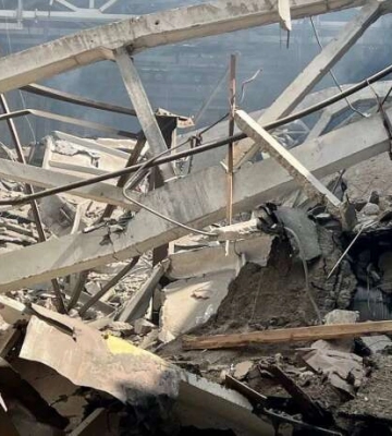 В ОВА показали наслідки ракетного удару по підприємству в Запоріжжі