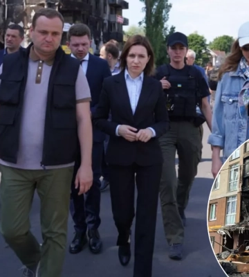 Президент Молдовы посетила Бородянку, Бучу и Ирпень