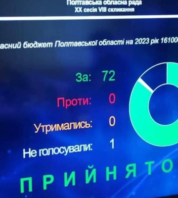 Полтавська облрада ухвалила бюджет на 2023 рік