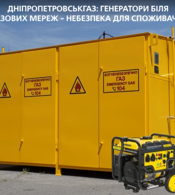 Генератори біля газових мереж = небезпека для споживачів Дніпропетровщини