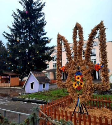 У Дубно - велетенський дідух. У вигляді Тризуба