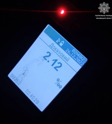 Норма алкоголю перевищена у 13 разів: у Чернівцях патрульні затримали  п&#039;яного водія