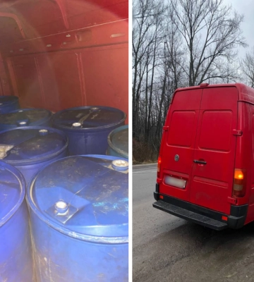 На Рівненщині зупинили водія, який віз незаконний спирт у бочках
