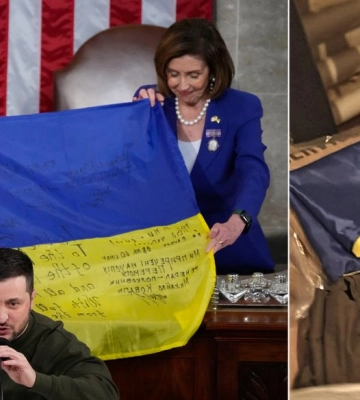 Волонтери розповіли історію українського прапора, який Зеленський подарував конгресменам США