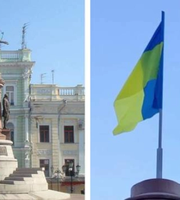 На місці демонтованого пам’ятника Катерині II в Одесі встановили український прапор — відео
