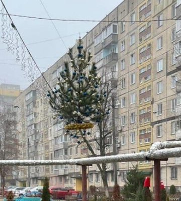 В Днепре появились народные новогодние елки 