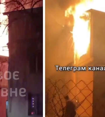 У Рівному біля органного залу горить будівля