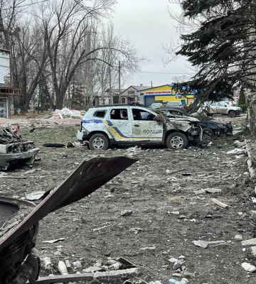 Окупанти вдарили ракетою С-300 по відділу поліції у Донецькій області (ФОТО)