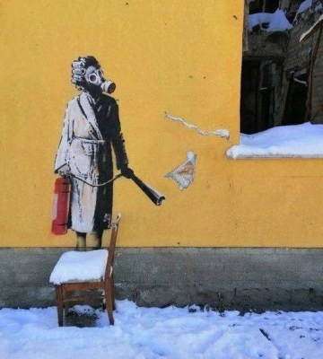 Графіті Бенксі, яке намагалися вкрасти, оцінили у 9 млн грн. Підозрюваному загрожує до 12 років тюрми