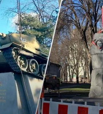 У Дніпрі демонтували радянські пам&#039;ятники Юхимові Пушкіну та Олександру Матросову