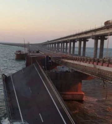 Супутник зняв Кримський міст через три місяці після вибуху