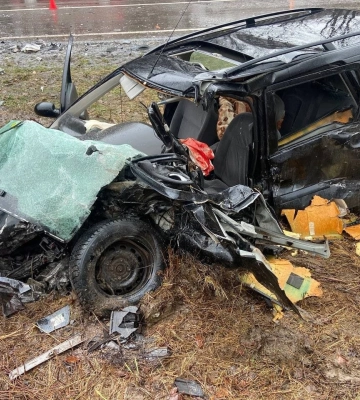 На трасі Луцьк-Володимир два авто після удару злетіло в кювет. Відео