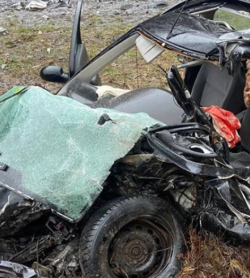 На трасі Луцьк-Володимир два авто після удару злетіло в кювет. Відео