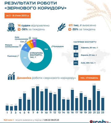 Зерновой коридор: экспорт продукции АПК рухнул на 35% с начала года