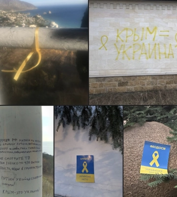 В Симферополе, Феодосии и Ялте появились новые символы украинского сопротивления