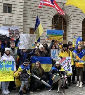 У Нью-Йорку українська громада провела мітинг проти російського державного тероризму