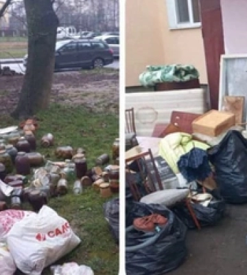 У Луцьку власники квартири викинули на вулицю речі колишніх мешканців
