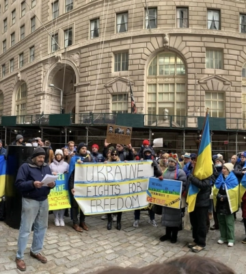 В Нью-Йорке прошел митинг в ответ на террористические атаки россии в Украине (ФОТО)