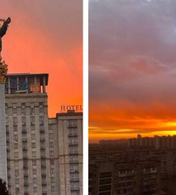 Туман, радуга и поразительный восход солнца: в Киеве заметили невероятное редкое явление