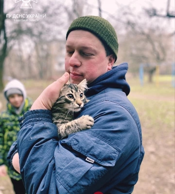 На Одещині під час пожежі врятували кота