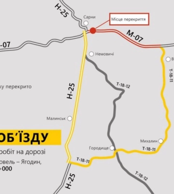 Міжнародну трасу Київ-Ковель-Ягодин перекрили на кілька днів