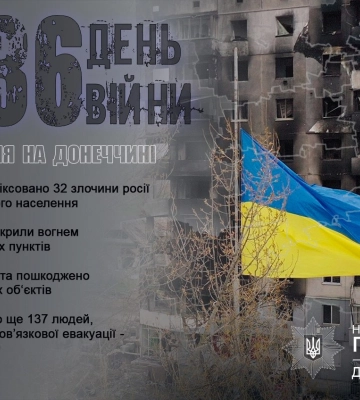 За добу поліцейські Донеччини зафіксували 32 злочини рф проти мирного населення