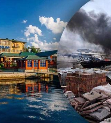 Відпочили навічно: у Новій Каховці згорів яхт-клуб, в якому були російські офіцери