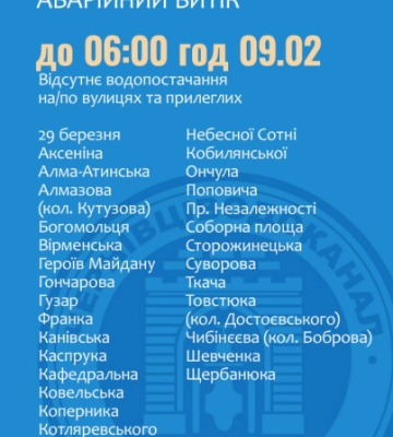 Понад 30 чернівецьких вулиць цілу ніч будуть без водопостачання: перелік адрес
