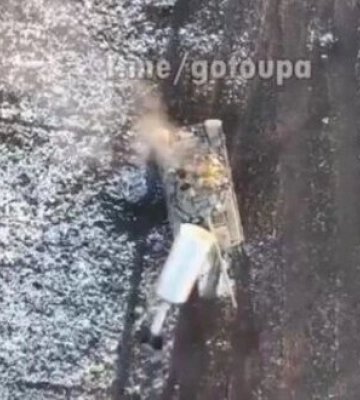 Знищення російського танка за допомогою дрона поблизу Вугледару. ВIДЕО