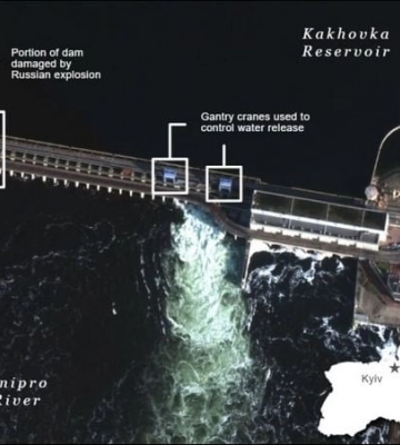 Оккупанты осушают Каховское водохранилище: появились спутниковые снимки