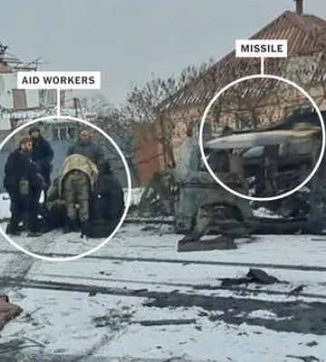 NYT опубликовало кадры умышленного удара РФ по волонтерам в Бахмуте 2 февраля. Тогда погиб Пит Рид