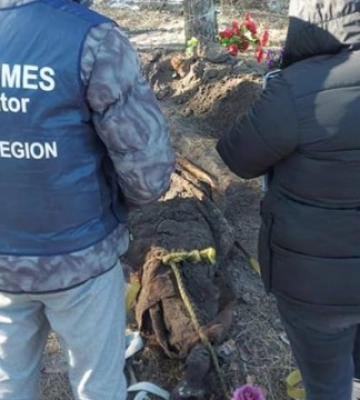 Под Харьковом эксгумировали труп мужчины, расстрелянного военными РФ 